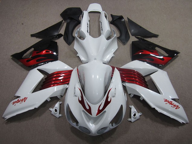 Blanc Rouge Ninja Carénage Kawasaki ZX14R ZZR 1400 2006-2011