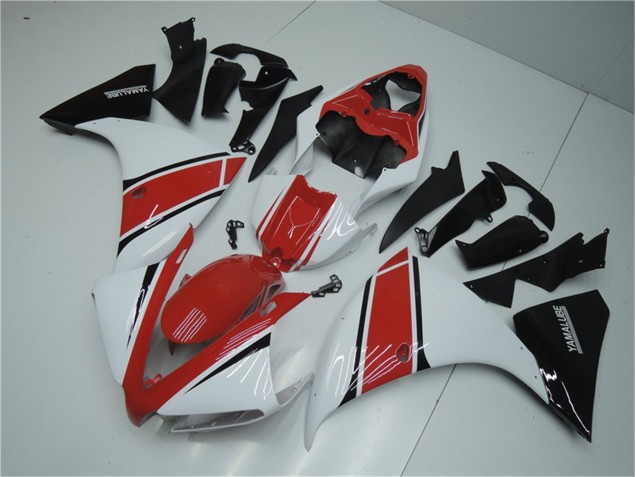Blanc Rouge Noir Carénage Yamaha R1 2012-2014 Blanc Rouge Noir Carénage Yamaha R1 2012-2014