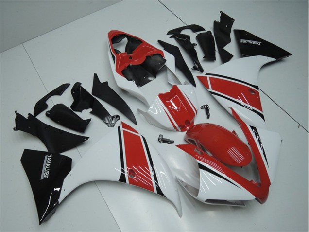 Blanc Rouge Noir Carénage Yamaha R1 2012-2014 Blanc Rouge Noir Carénage Yamaha R1 2012-2014