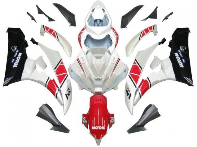 Blanc Rouge Noir Carénage Yamaha R6 2006-2007 Blanc Rouge Noir Carénage Yamaha R6 2006-2007