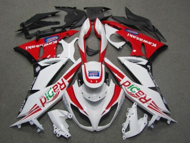 Blanc Rouge Rapid Carénage Kawasaki ZX6R 2009-2012