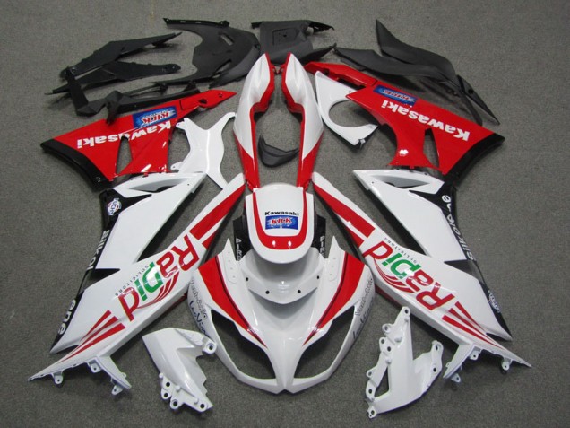 Blanc Rouge Rapid Carénage Kawasaki ZX6R 2009-2012 Blanc Rouge Rapid Carénage Kawasaki ZX6R 2009-2012