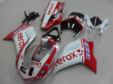 Blanc Rouge Xerox Carénages Ducati 848 1098 1198 2007-2014