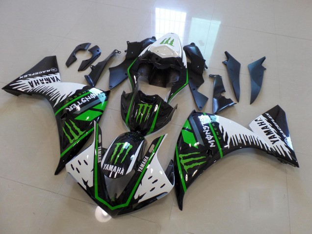 Blanc Vert Big Monster Carénage Yamaha R1 2009-2011 Blanc Vert Big Monster Carénage Yamaha R1 2009-2011