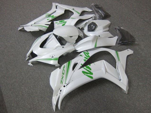 Blanc Vert Carénage Kawasaki ZX10R 2016-2019 Blanc Vert Carénage Kawasaki ZX10R 2016-2019