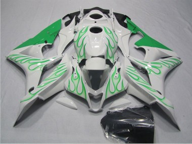 Blanc Vert Flamme Carénage Honda CBR 600 RR 2007-2008