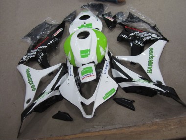 Blanc Vert Hannspree Carénage Honda CBR 600 RR 2007-2008