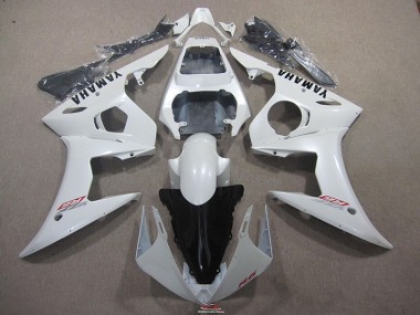 Blanc avec Noir Décalque Carénage Yamaha R6 2003-2005
