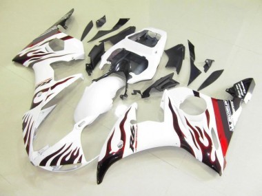 Blanc et Flamme Carénage Yamaha R6 2003-2005
