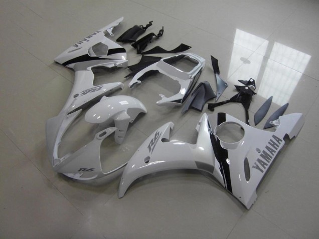 Blanc et Gris Décalque Carénage Yamaha R6 2003-2005 Blanc et Gris Décalque Carénage Yamaha R6 2003-2005