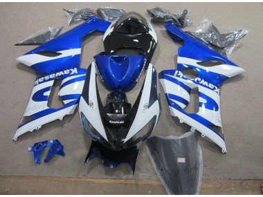 Bleu Blanc Carénages Kawasaki ZX6R 2005-2006