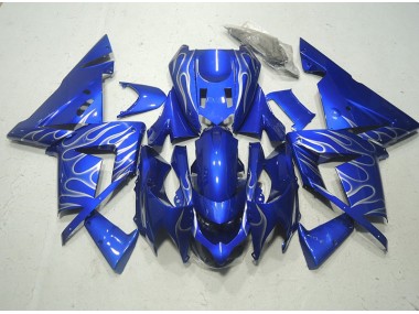 Bleu Blanc Flamme Carénage Kawasaki ZX10R 2003-2005