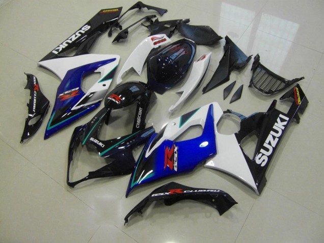 Bleu Blanc Kit Carénages Complet Suzuki GSXR 1000 K5 2005-2006 Bleu Blanc Kit Carénages Complet Suzuki GSXR 1000 K5 2005-2006