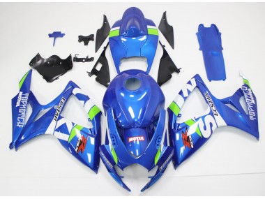 Bleu Blanc Kit Carénages Complet Suzuki GSXR 600 / 750 K6 2006-2007