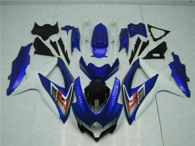 Bleu Blanc Kit Carénages Suzuki GSXR 600 / 750 K8 2008-2010
