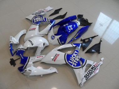 Bleu Blanc Lucky Strike Motul 34 Carénage Suzuki GSXR 750 K6 2006-2007