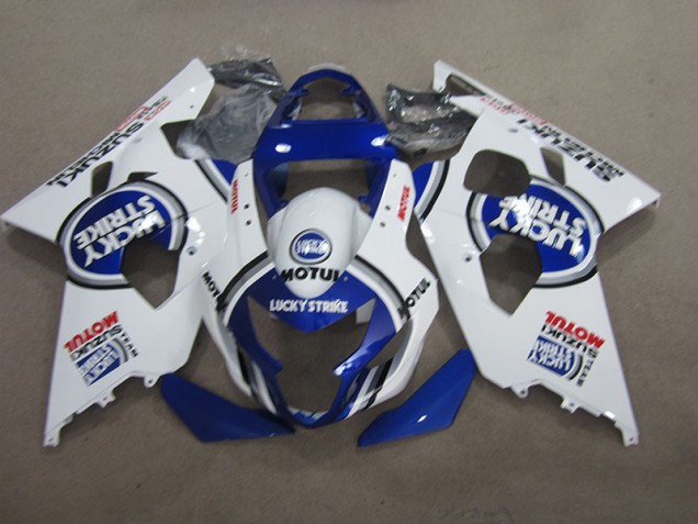 Bleu Blanc Lucky Strike Motul Carénage Suzuki GSXR 600 K4 2004-2005 Bleu Blanc Lucky Strike Motul Carénage Suzuki GSXR 600 K4 2004-2005