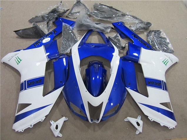 Bleu Blanc Monster Carénage Kawasaki ZX6R 2007-2008 Bleu Blanc Monster Carénage Kawasaki ZX6R 2007-2008