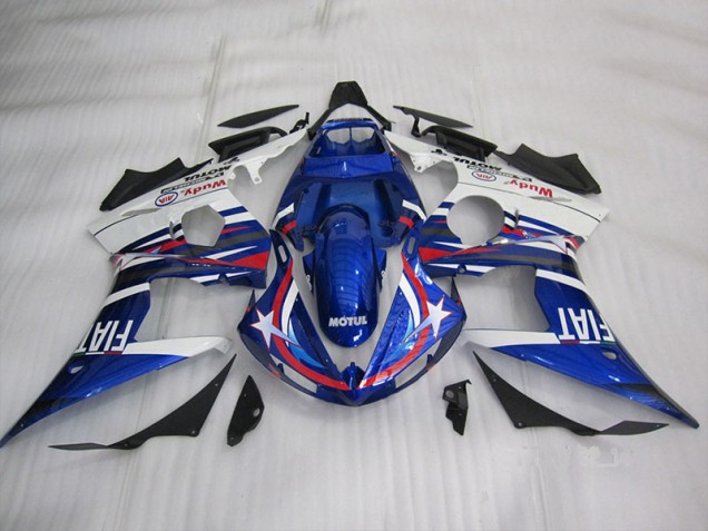 Bleu Blanc Motul Fiat Carénage Yamaha R6 2003-2005 Bleu Blanc Motul Fiat Carénage Yamaha R6 2003-2005