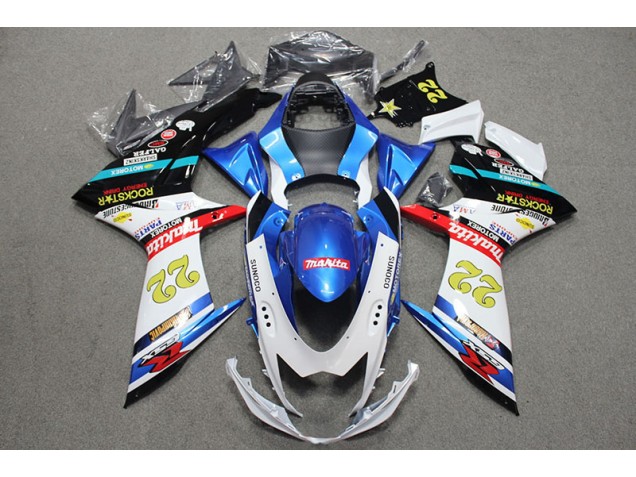 Bleu Blanc Rouge Rockstar 22 Carénage Suzuki GSXR 600 K11 2011-2024 Bleu Blanc Rouge Rockstar 22 Carénage Suzuki GSXR 600 K11 2011-2024