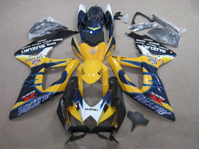 Bleu Jaune Corona Extra Carénage Suzuki GSXR 600 K8 2008-2010 Bleu Jaune Corona Extra Carénage Suzuki GSXR 600 K8 2008-2010