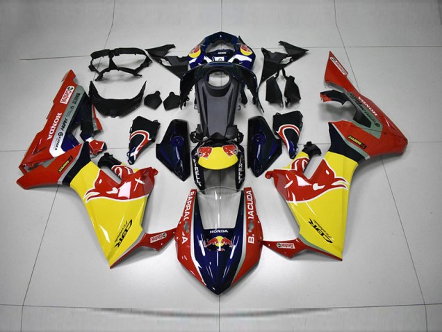 Bleu Jaune Rouge Red Bull Carénage Honda CBR 1000 RR 2017-2023 Bleu Jaune Rouge Red Bull Carénage Honda CBR 1000 RR 2017-2023