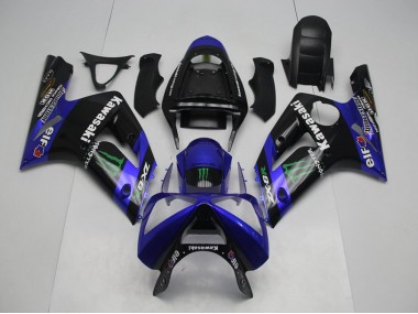 Bleu Monster Carénage Kawasaki ZX6R 2003-2004