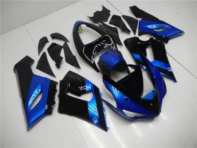 Bleu Noir Carénage Kawasaki ZX6R 2005-2006 Bleu Noir Carénage Kawasaki ZX6R 2005-2006