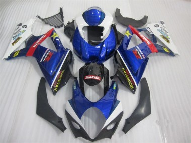 Bleu Noir Rockstar Carénage Suzuki GSXR 1000 K7 2007-2008