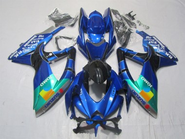 Bleu Noir Vert Jomo Carénage Suzuki GSXR 1000 K7 2007-2008