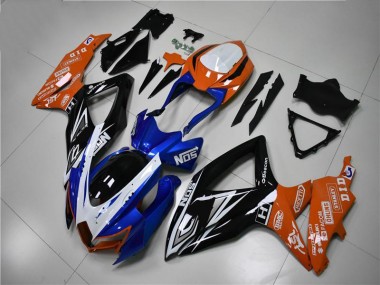 Bleu Orange Carénage Suzuki GSXR 600 / 750 K8 2008-2010