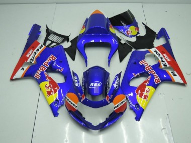 Bleu Red Bull Carénage Suzuki GSXR 1000 K1 2000-2002