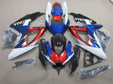 Bleu Rouge Blanc Carénage Suzuki GSXR 600 K8 2008-2010