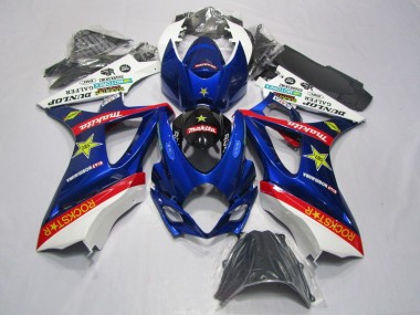 Bleu Rouge Rockstar Carénage Suzuki GSXR 1000 K7 2007-2008