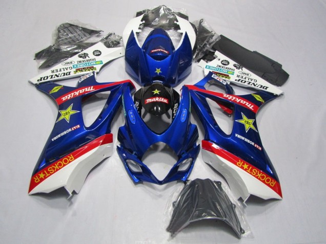 Bleu Rouge Rockstar Carénage Suzuki GSXR 1000 K7 2007-2008 Bleu Rouge Rockstar Carénage Suzuki GSXR 1000 K7 2007-2008