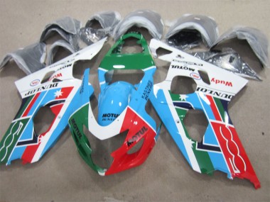 Bleu Vert Blanc Motul Carénage Suzuki GSXR 600 K1 K2 K3 2001-2003