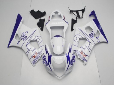 Bleu Whie Corona Carénage Suzuki GSXR 1000 K3 2003-2004