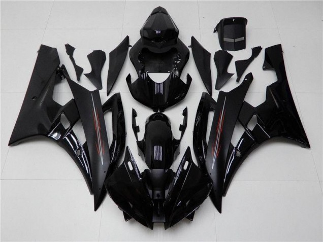 Brillant Noir Mat Carénage Yamaha R6 2006-2007 Brillant Noir Mat Carénage Yamaha R6 2006-2007