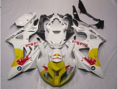 Jaune Blanc Red Bull Carénage BMW S1000RR 2009-2014