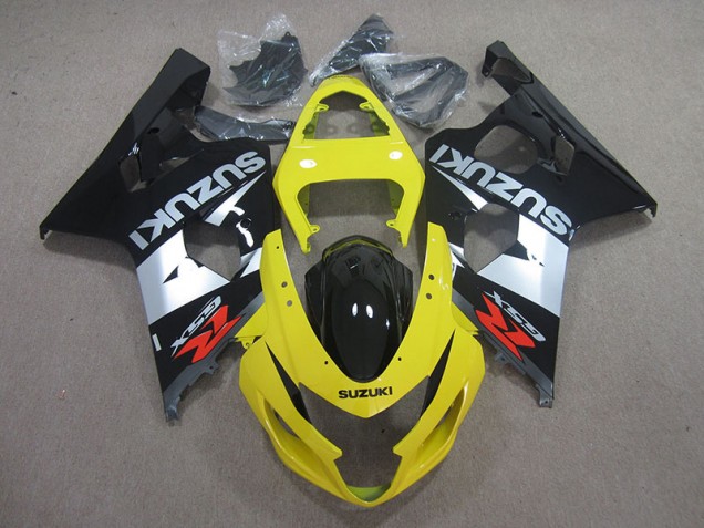 Jaune Noir Argent Carénage Suzuki GSXR 750 K4 2004-2005 Jaune Noir Argent Carénage Suzuki GSXR 750 K4 2004-2005