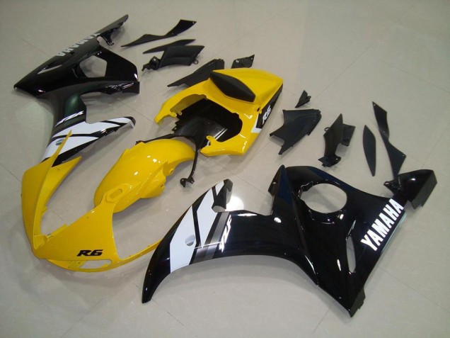 Jaune Noir Carénage Yamaha R6 2003-2005 Jaune Noir Carénage Yamaha R6 2003-2005