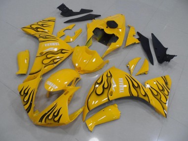 Jaune Noir Flamme Carénage Yamaha R1 2009-2011