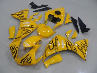 Jaune Noir Flamme Carénage Yamaha R1 2012-2014