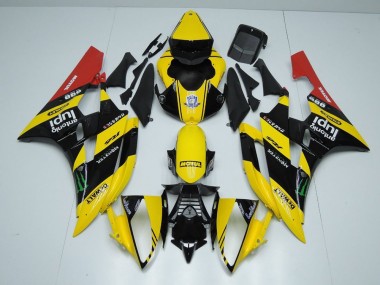 Jaune Noir Monster Carénage Yamaha R6 2006-2007