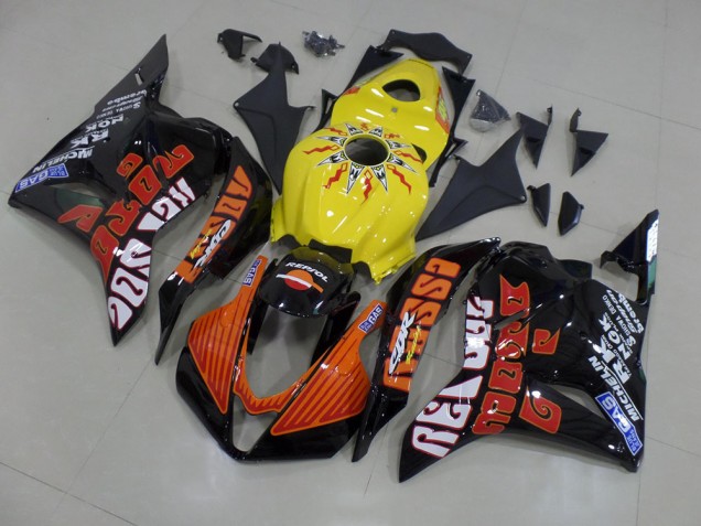 Jaune Rossi Courses Carénage Honda CBR 600 RR 2009-2012 Jaune Rossi Courses Carénage Honda CBR 600 RR 2009-2012