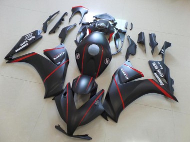 Matte Bladk avec Rouge Bande Carénage Honda CBR 1000 RR 2012-2016