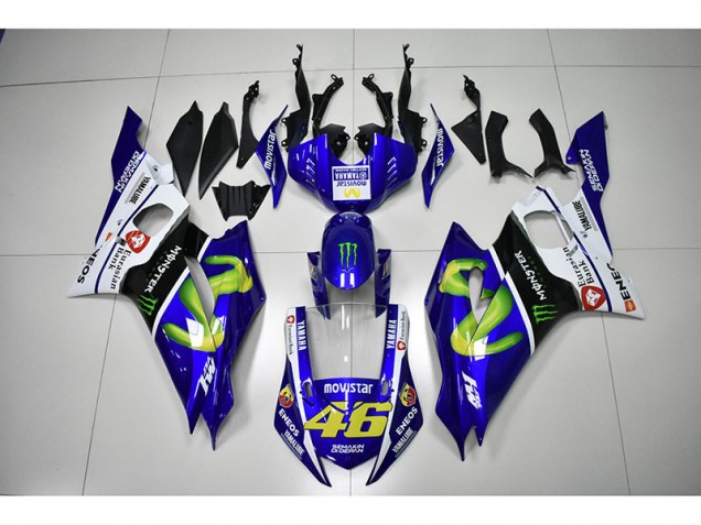 Monster Bleu Movistar 46 Carénage Yamaha R6 2017-2023 Monster Bleu Movistar 46 Carénage Yamaha R6 2017-2023