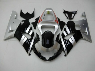 Noir Argent Carénage Suzuki GSXR 600 / 750 K1 K2 K3 2001-2003