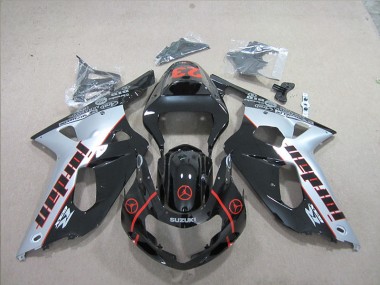 Noir Argent Carénage Suzuki GSXR 600 K1 K2 K3 2001-2003