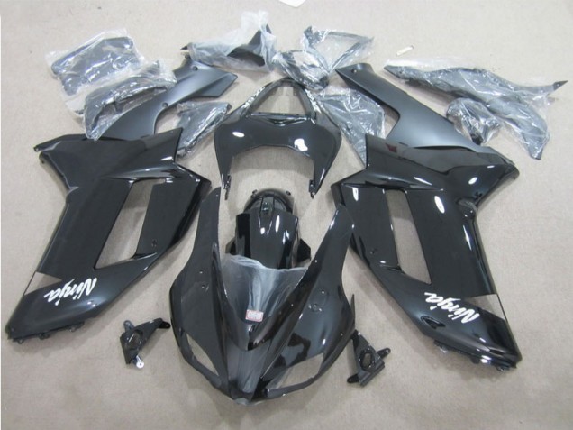 Noir Blanc Carénage Kawasaki ZX6R 2007-2008 Noir Blanc Carénage Kawasaki ZX6R 2007-2008